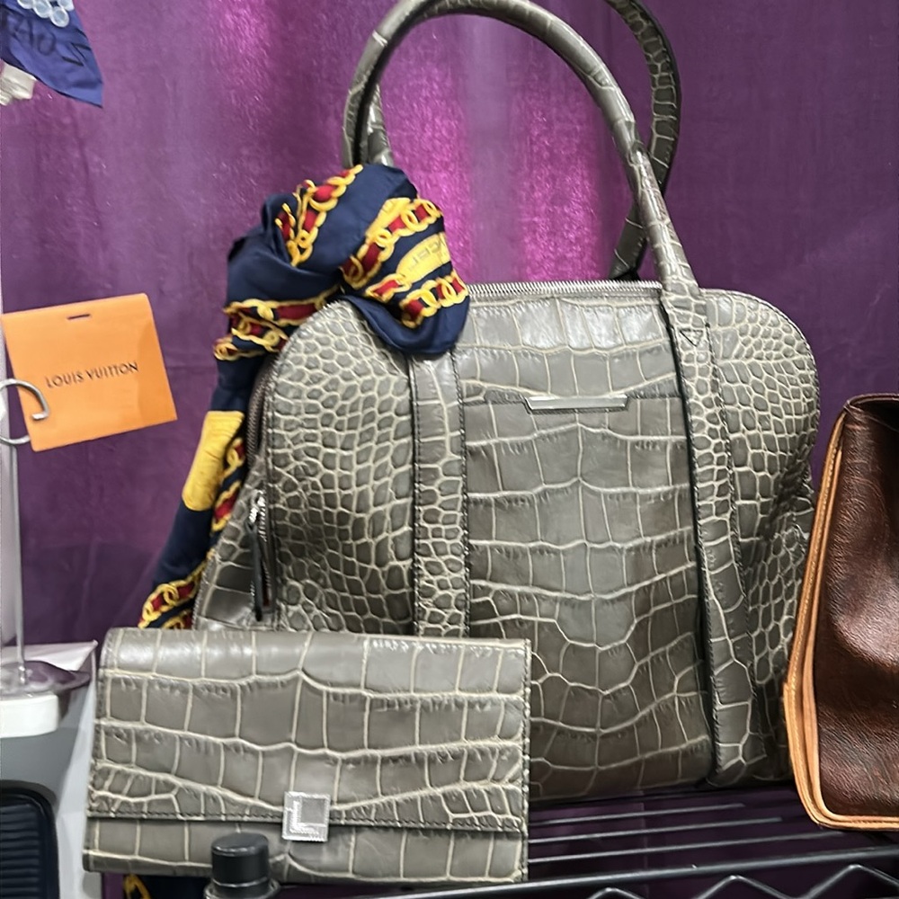 Lancel bundle! Gray embossed calf bag